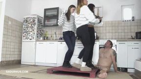 Mistresses party on the slave's groin mp4