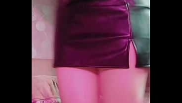 Beautiful Sissy Dressing Up Several Hot Skirts On Her Big Booty