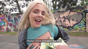 Blue Eyed Blonde British Babe Takes a Big Czech Cock in her Wet Pussy