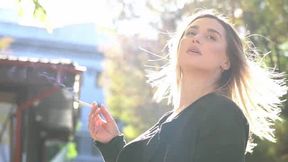 Smoke break in the street a lot of smoke and residual exhalationss