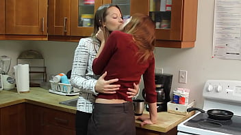 Kitchen Lesbian Threesome Involves MILF With Huge Tits Julia Ann