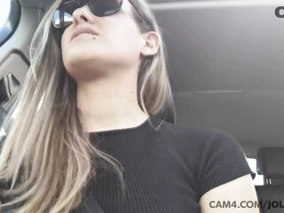 French Pair Screwing In Sexy Car Public Parking Slender Golden-Haired Girlfriend - Cam4