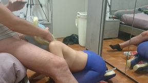 MILF with Blonde Pigtails and Perfect Tits Sucks Cock and Cums in Mouth