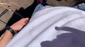 Young Russian beauty gives hot blowjob in the Spanish mountains