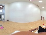 VR Bangers-[360°VR] DILLION and PRISTINE SCISSORING after NAKED Racquetbal
