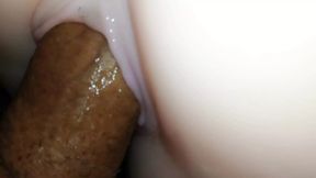 Close up toy fuck and cum on feet soles