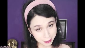 Pretty tranny DaniTheCutie greases herself up in this fun casual JOI