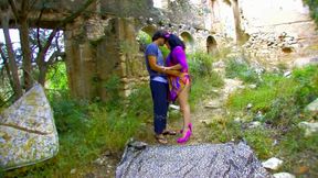 Hot outdoor fuck with hot couple