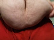 SSBHM Plays with soft furry belly and tits