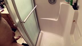 Stroking in the shower