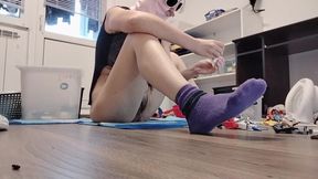 Amateur Wife Vacuuming Naked in the House