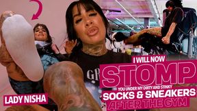 You'll get my gym sneakers and my musty socks right in your face! ( Gaintess and Shrinking Fetish with Lady Nisha ) - 4K UHD MP4