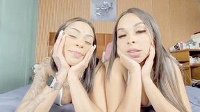 TWO DELICIOUS BRAZILIAN BRUNETTES IN EXTREMELY HOT KISSES - BY BELLA CRUEL AND RAVENA MAZE - CLIP 1