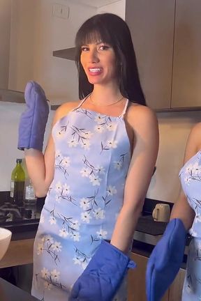 Two Latinas Make a Mess in the Kitchen