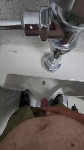 Pissing Ina Public Bathroom.