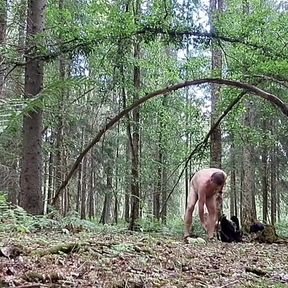 Naked Hike in Finnish Forrest