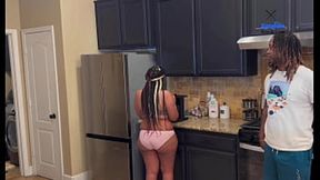 Mom's Hot Ass&#x1F351; New Year's Eve Party: Stepbro's Huge Dick&#x1F346; Fills Her Belly