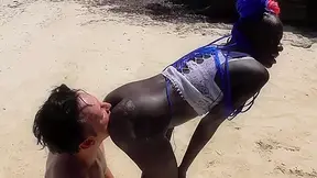 Ebony Pearl Ass Worship and Facesitting on Beach by Femdom Austria