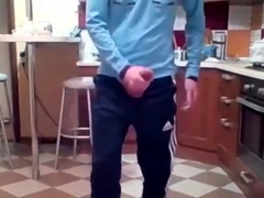 Cumming in my New Kitchen with my Big Cock