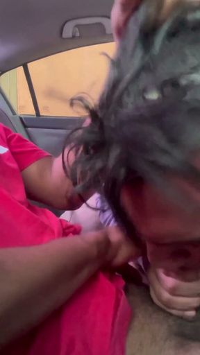 Sucking Straight Buddy in the Car