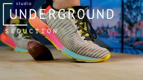 Kinky Asics CBT & Total Satisfaction - CockTrampling and Shoejob with Rossi’s Neon Running shoes