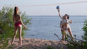 Wild Girls Playing More Than Volleyball