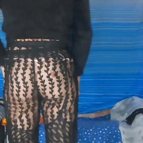 My Gorgeous See-through Lace Pants Filmed From Above Sliding Them off to Tease You with My Sexy Ass