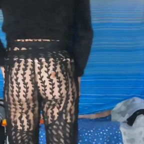 My Gorgeous See-through Lace Pants Filmed From Above Sliding Them off to Tease You with My Sexy Ass