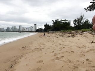 Sweetheart Can I Cum On Your Bazookas? - Public Weenie Flashing On The Beach