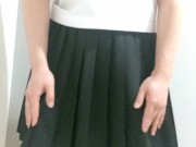 Crossdresser Wearing Sailor Fuku (Japanese Uniform), and Thick Diaper then Jerking off 03 偽娘 女子セーラー服