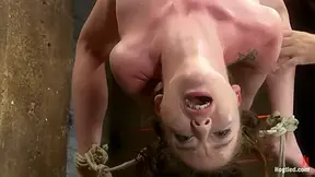 Chick next door Jessi Palmer in a back breaking suspension, skull fucked, made 2 cum over & over