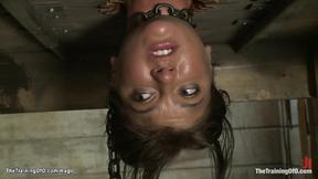 ”Trapped neck in table trainee caned”