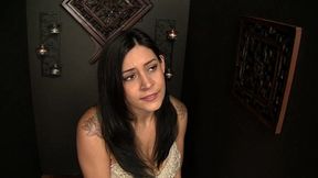 raylene deep throats and swallows at glory hole