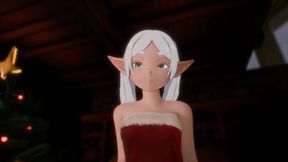Frieren gets a nutty New Year's surprise from a cosplay futanari