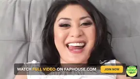 Tattooed Asian woman pleasuring herself with giant black dick