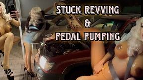 STUCK Nude CAR Revving Pedal Pumping Slavena