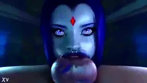 Raven Tempts Widowmaker in Sensual Hentai Pleasure Scene