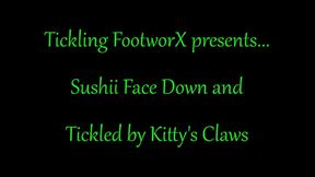 Sushii Face Down and Tickled by Kitty's Claws