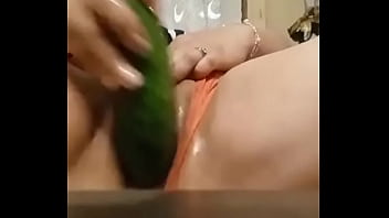 viky masturbates with a cucumber