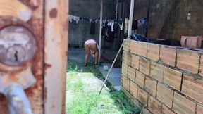 Exposing my neighbor's big ass and deepthroat