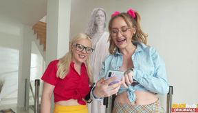 Steamy Lesbian Threesome Ignites Indoor Sensual Fire