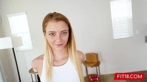 Skinny Flexible Teen w Hairy Cooter Spreads Wide