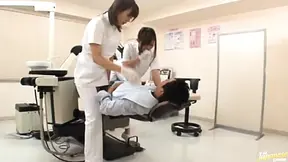 Seductive Asian Dentist And Assistant Tempt Patient Into Steaming Office Sex