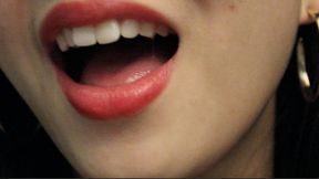 Aurora's Teeth With Red Lipstick