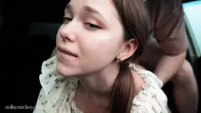 Fucked a stranger in a car. Travel companion sucked cock in the car and fucked the driver.