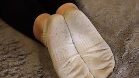 Wife shows socks and shoes