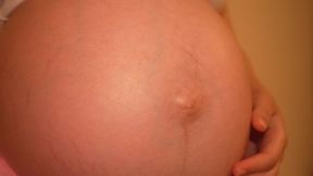 Indian girl plays with her big pregnant belly belly button play and big tits play pov