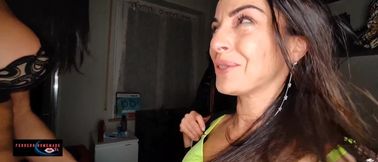 Italian duo gift fucked by trans stud and husband double penetration real couple threesome