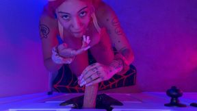 Glory Hole Slut Busty Petite Alternative Girl POV Blowjob Sloppy Sucking Bwc Messy Spit Fetish Drooling