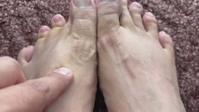 Bob shows off his hairy toes